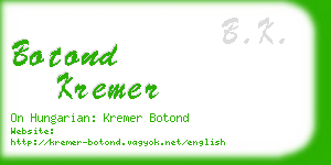 botond kremer business card